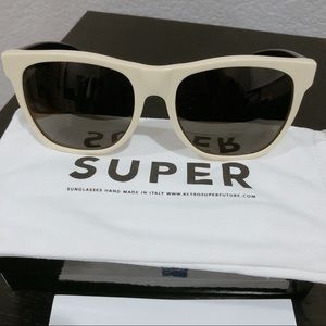 RetroSuperFuture Creme & Black Wayfarer Sunglasses